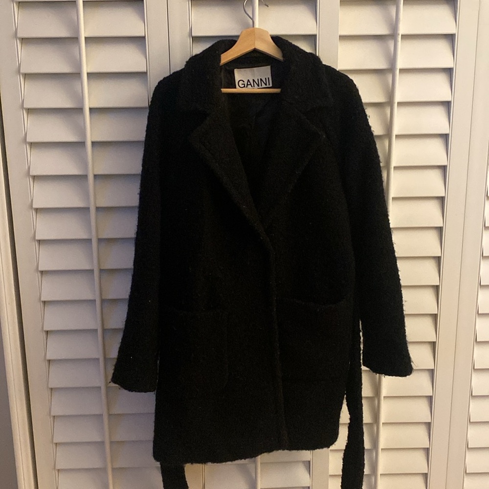 Ganni boucle wool coat